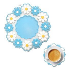 1pc Blue Daisy Flower Trivet Heat Proof Mat, Non Slip Coaster for Hot Pots and Pans, Heat Resistant Mat Suitable for Kitchen or Dining Worktops