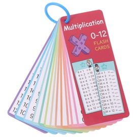 TEHAUX 1 Set Math Study Cards, Multiplication Chart Times Table Flashcards Math Flash Cards with Dry Erase Markers and Rings for Classroom Home Games