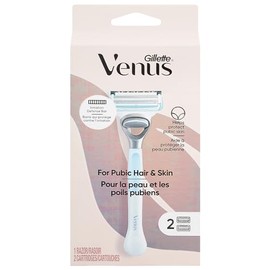 Gillette Venus Maquinillas de afeitar íntimas para mujer, maquinillas de afeitar de bikini para mujer, 1 recortadora de bikini Venus, 2 repuestos de c