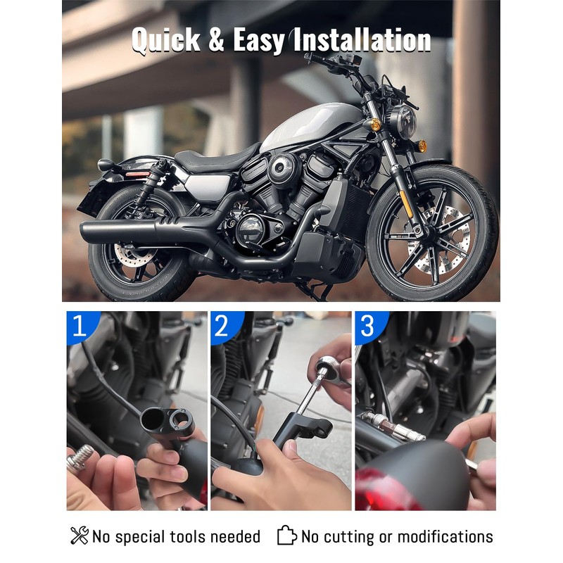 LUXEMOTO Turn Signal Relocation Kit for Harley Sportsters, Front Turn
