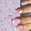 Relief Nagelsticker Blumen Rosa Weiß Gänseblümchen Blume Nagelaufkleber Sommer Frühling