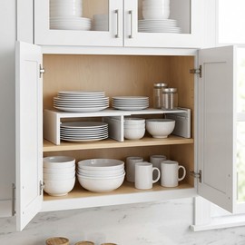 Adjustable Cabinet Shelf Organizer for Kitchen Storage – Expandable Space-Saving Rack for Cupboards & Countertops