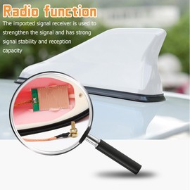 KHGUZ Car Shark Fin Antenna Cover, Roof Aerial Vehicle AM/FM Radio Signal Base with Adhesive Tape, Auto Exterior Antenna Replacement Accessories, Universal for SUV, Sedan, Truck