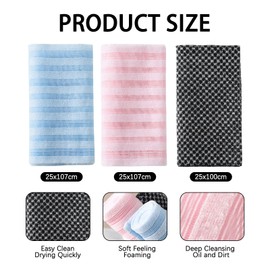 Belligern Exfoliating Towel 4 PCS Exfoliating Antibacterial Shower Towel Exfoliating Cloth Exfoliating Shower Towel Exfoliating Towels for Men and Women Bath Extra Long Exfoliating Face Towel