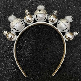 Janylin Women Disco Ball Crown Headband Sparkly Disco Hair Accessories Birthday Hairband Party Rave Headpieces (Silver)