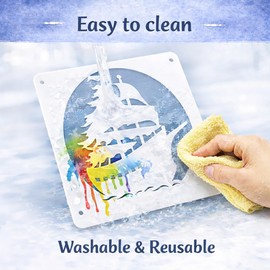 Fairy Girl with Wings Stencil, 5.5 x 5.5 Inch Reusable Plastic Template for Painting Fantasy Crafts DIY Projects and Home Decor