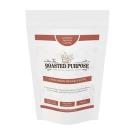 The Roasted Purpose Cinnamon Dolce Latte Instant Organic Coffee with 18g of Grass-fed Collagen Protein, Dairy-Free, Sugar-Free, Bulk Bag 15 Serving
