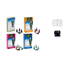 Crottendorfer Set of 4 Incense Cones Fresh Christmas – Fragrances: Frankincense Balm, Winter Orange, Colourful Mix and Lavender – Quantity: 96 Including 4 Incense Cones as Sample – Made in Germany