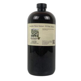 OliveNation Premium Lavender Extract from Natural Flavors, Light Floral Flavoring for Baked Goods, Beverages, Sauces, Non-GMO, Kosher, Vegan - 32 oz