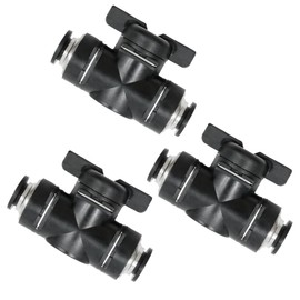 EATAKWARD 3PCS-10mm Outer Diameter Push-in Connection Valve, Quick Connection Pipe Joint Pneumatic Valve Push-in Connector Straight-Through Air Flow Control Valve