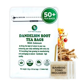 Natural Dandelion Root Tea with Solanum Trilobatum - 55 Count (+5 Tea Bags) - 5.15 oz