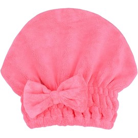 Microfiber Hair Drying Caps Princess Shower Cap makeup Hats Extreme Soft & Ultra Absorbent Fast Drying Hair Wrap Towels Quick Drying Towel Hat For Women and Girls (Darkgrey+Rose Red)