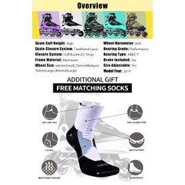 PAPAISON Adjustable Inline Skates for Kids and Adults with Full Light Up Wheels, Outdoor Roller Skates for Girls and Boys, Men and Women