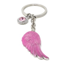 Guardian Angel Wings Birthstone Keyring Birthday Month Gemstone October One Size, October.