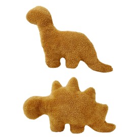 Isaacalyx 2 Pack Dino Nugget Pillow Plush, Soft Dinosaur Chicken Nuggets Pillow for Birthday Gifts, Dinosaur Theme Party Decorations (2 Packs Dino)