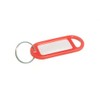 Key Ring Tag 50 mm x 20 mm with Label and Split Key Ring Red Pack of 10