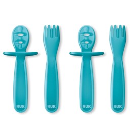 NUK Pretensil Dipper Spoons and Forks, 4 Pack, 6+ Months