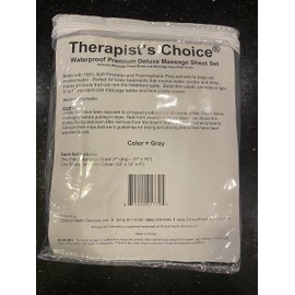 Therapist’s Choice® Waterproof Massage Sheet 2pc Set, Machine Washable, Includes Fitted Sheet & Fitted Face Cover (Massage Table Not Included) (Gray)
