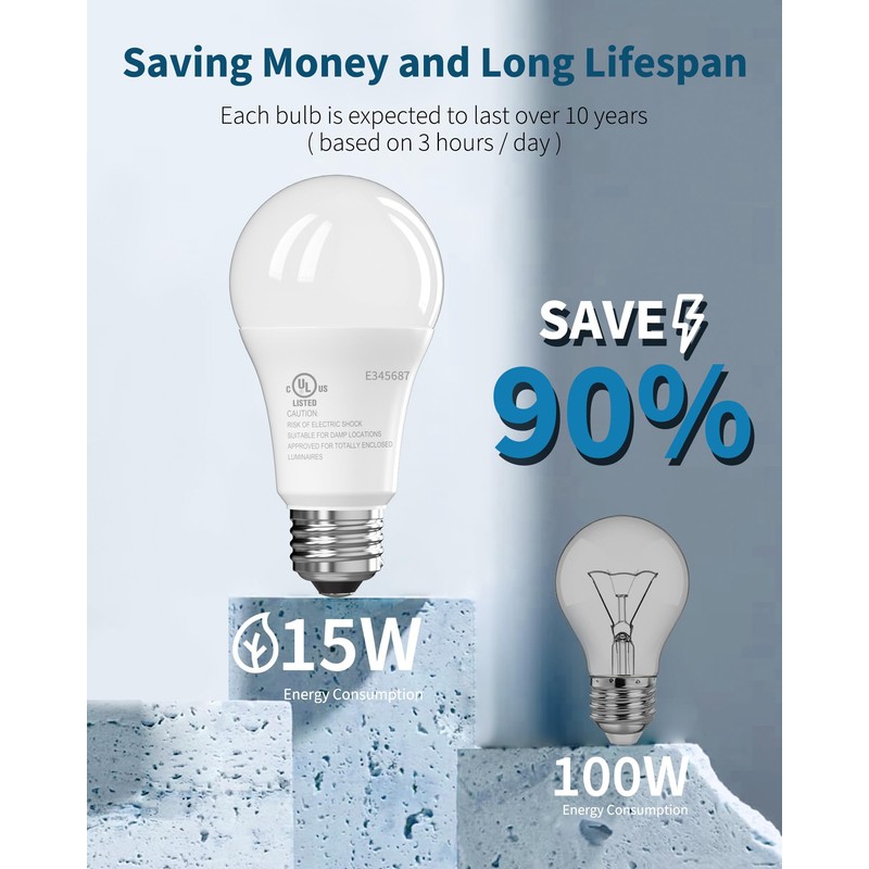 TJOY 24 Pack LED Light Bulbs, 100 Watt Equivalent A19,