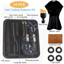 everyday-selects 11Pcs Set tijeras profesionales para cabello peluqueria de Barbero corte de pelo