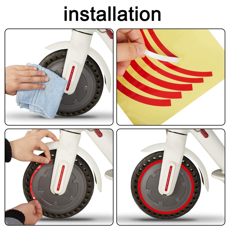 TOMALL Scooter Reflective Sticker Waterproof Reflective Wheel Stickers Compatible with