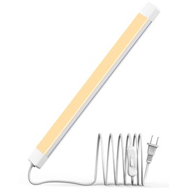 ASOKO 16 Inch Under Cabinet Lights,Plug and Play Under Counter Lighting,2700K Warm White with 700LM Bright,ETL Light Bar with ON/Off Switch for Kitchen,Under Desk,Workbench