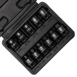 MIXPOWER 11 Pieces 3/8-inch Drive Pipe Plug Socket Set, SAE, CR-MO, Tapered Male Square Drive, Chamfered Female Square Drive