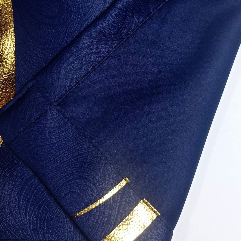 MYRU 1 Panel Foil Print Navy and Gold Curtain Valance