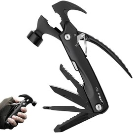Stocking Stuffers Gifts for Men Dad, Camping Accessories 12 in 1 Hammer Multitool Christmas Birthday Gifts for Mens Grandpa Dad Son, Tool Gadgets