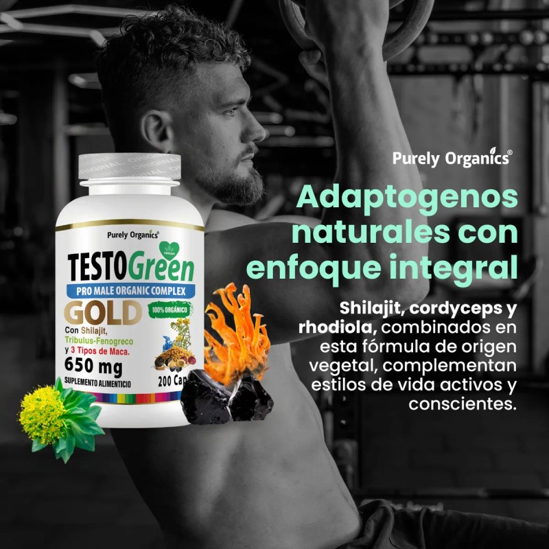 TestoGreen Gold | Pro Male Organic Complex | 200 Cápsulas