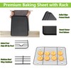 E-far Nonstick Baking Sheet with Rack Set, 16 x 12