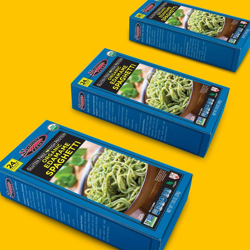Seapoint Farms Organic Edamame Spaghetti, Healthy Gluten-Free Noodles, 12-Pack