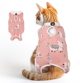 Cat Recovery Suit for Spay Abdominal Wounds Female, Pet Onesie for Cats After Surgery, Cat Surgery Recovery Suit Breathable E-Collar Alternative Kitten Onesie for Cats Anti Licking