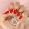 LINSSQ Glossy Red Press on Nails, Medium Length Oval False