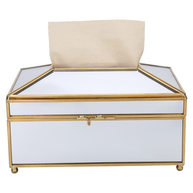 Household Mirror Surface Tissue Box Living Room Makeup Tissue Napkin