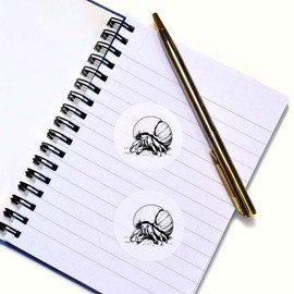 24 x 40mm Round 'Hermit Crab Crawling On Beach' Stickers (SK00064961)