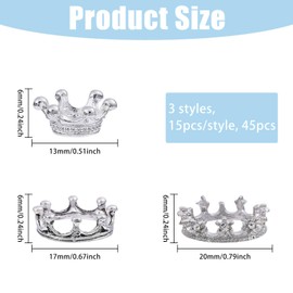 beinkmake 45Pcs Mini Crystal Ball Stand Metal Sphere Holder 13/17/20mm Crown Shaped Display Stand for Eggs Balls Marbles Natural Rocks Sphere Display Desktop Decoration