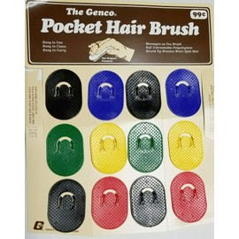 12 PCS GENCO POCKET HAIR BRUSH 12 COUNT DISPLAY ASSORTED COLORS NEW