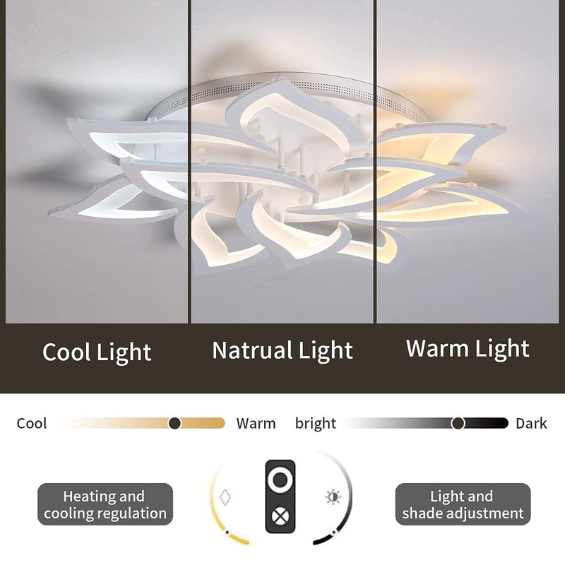 Garwarm Dimmable LED Ceiling Light, 72W Modern Acrylic Flush Mount