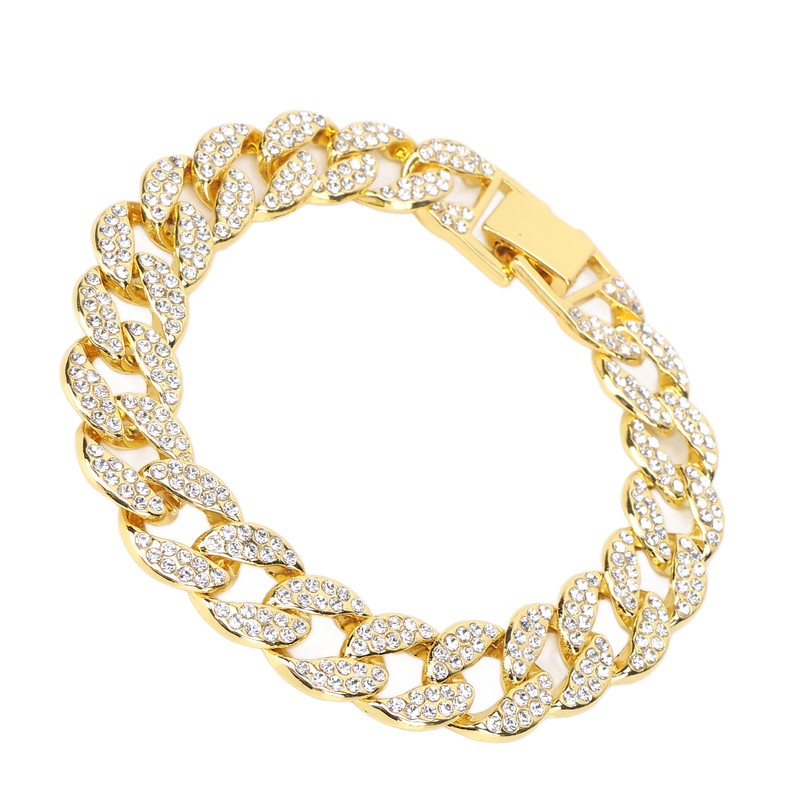 Cuban Bracelet Cuban Boutique Rhinestone Jewelry Hip Hop Couple Bracelet