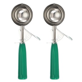 uxcell 2 Pcs Cookie Scoops, Ice Cream Scoop with Trigger for Baking Cookie Dough Rice Pudding Kitchen Gadget, Green