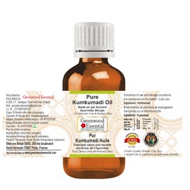 Greenwood Essential Pure Kumkumadi Oil for Blemishes, Free and Radiant Skin, Natural Therapeutic Quality, 30 ml (1 oz)