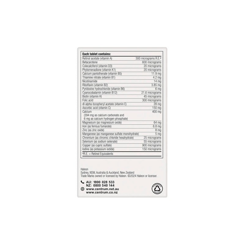 Centrum For Women 60 Tablets