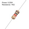 sourcing map 200Pcs 1K Ohm Resistor, 1/4W 5% Tolerance Carbon
