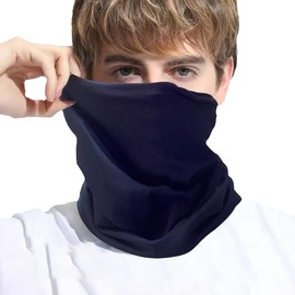 VAJOOCLL Scarf Gaiter Shields 5G, 4G, WiFi, Bluetooth, Faraday Hat Elastic Silver Faraday Fabric Farday Hood 99.99% Protection Brain and face Protective Scarf (blue)