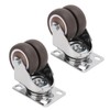 2pcs Caster Wheels Silent 360° Rotation Brake Free TPR Soft