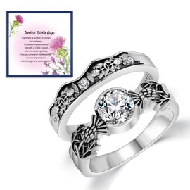 Haoze Scottish Thistle Ring for Women Scottish gifts Scottish Thistle Jewelry Gifts for Women (7)
