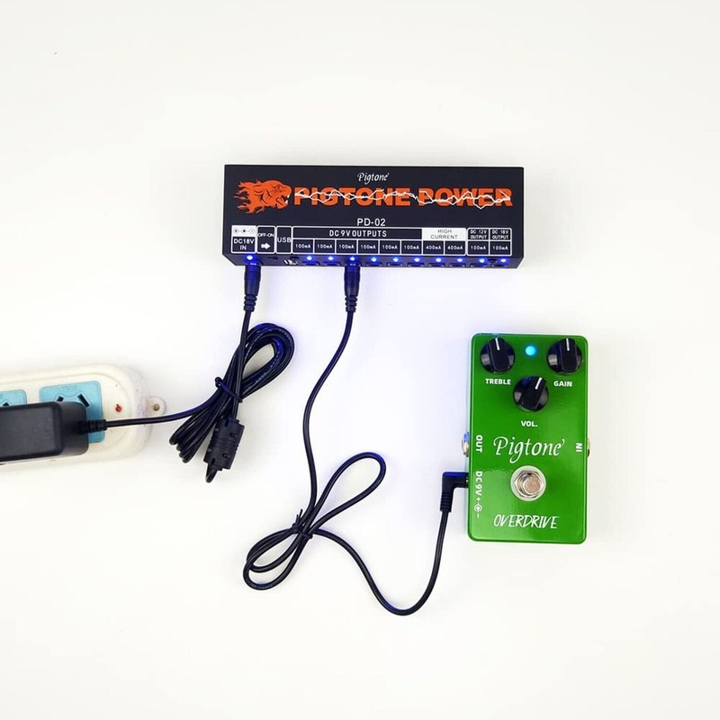 pigtone Guitar Power Supply 10 Isolated DC Output for 9V/12V/18V