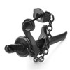 Stainless Steel Black Chain Sword Scabbard Stud Earrings for Man,