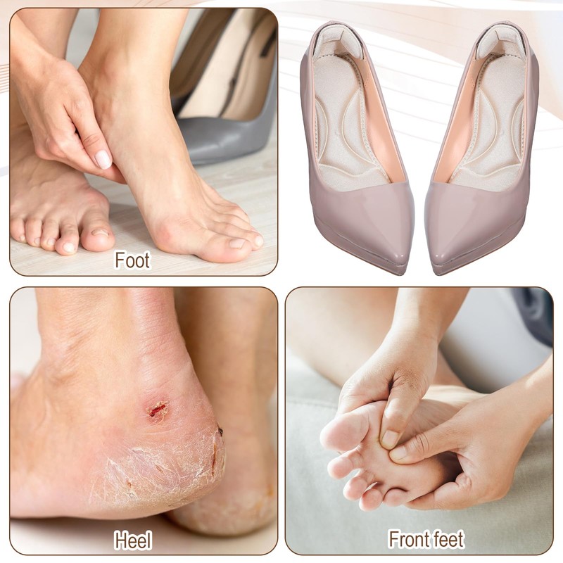 Sibba 4 Pairs Women Cropable High Heel Insoles Anti-Slip Cushion